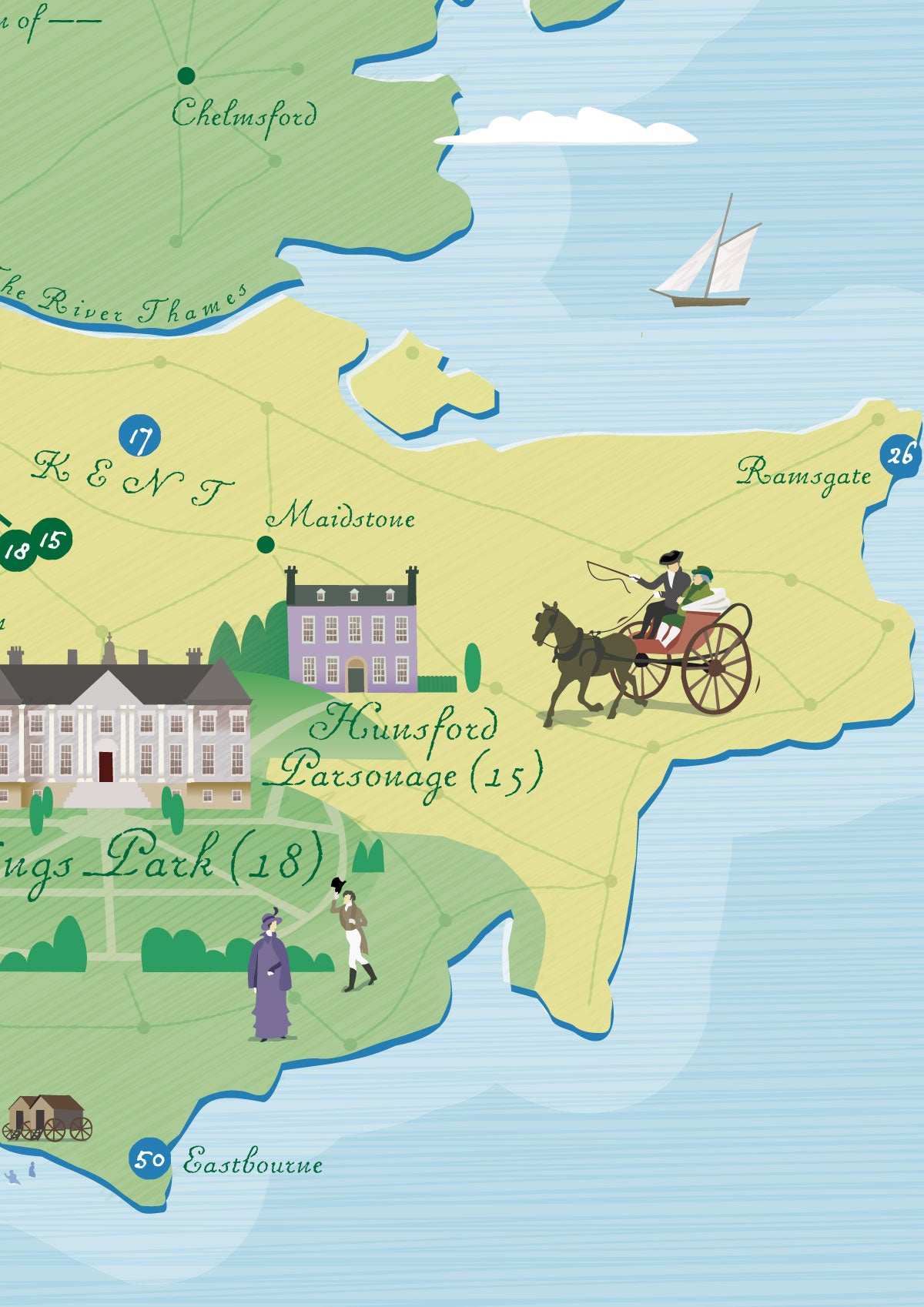 Pride and Prejudice Map detail