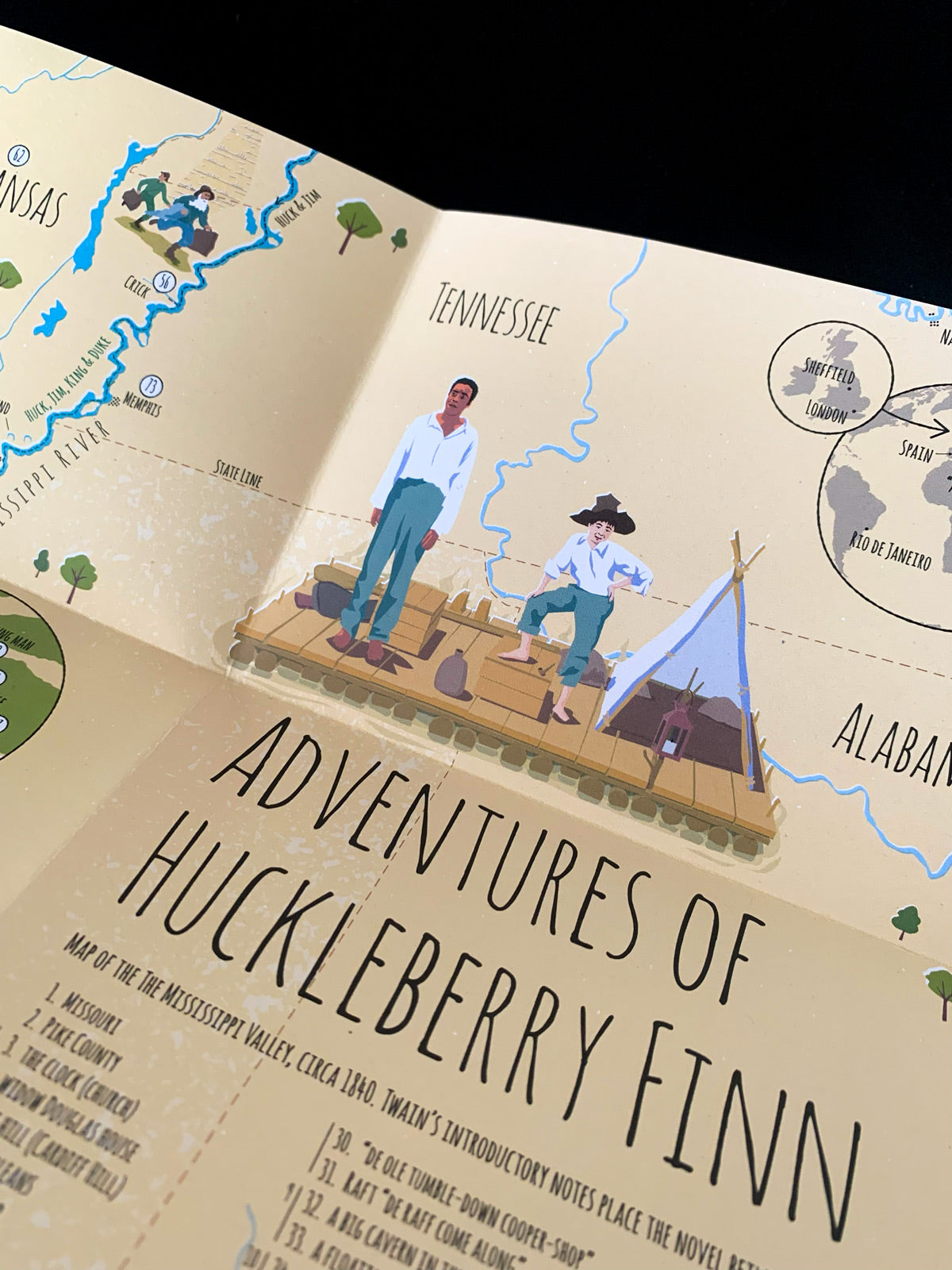 Adventures of Huckleberry Finn Map