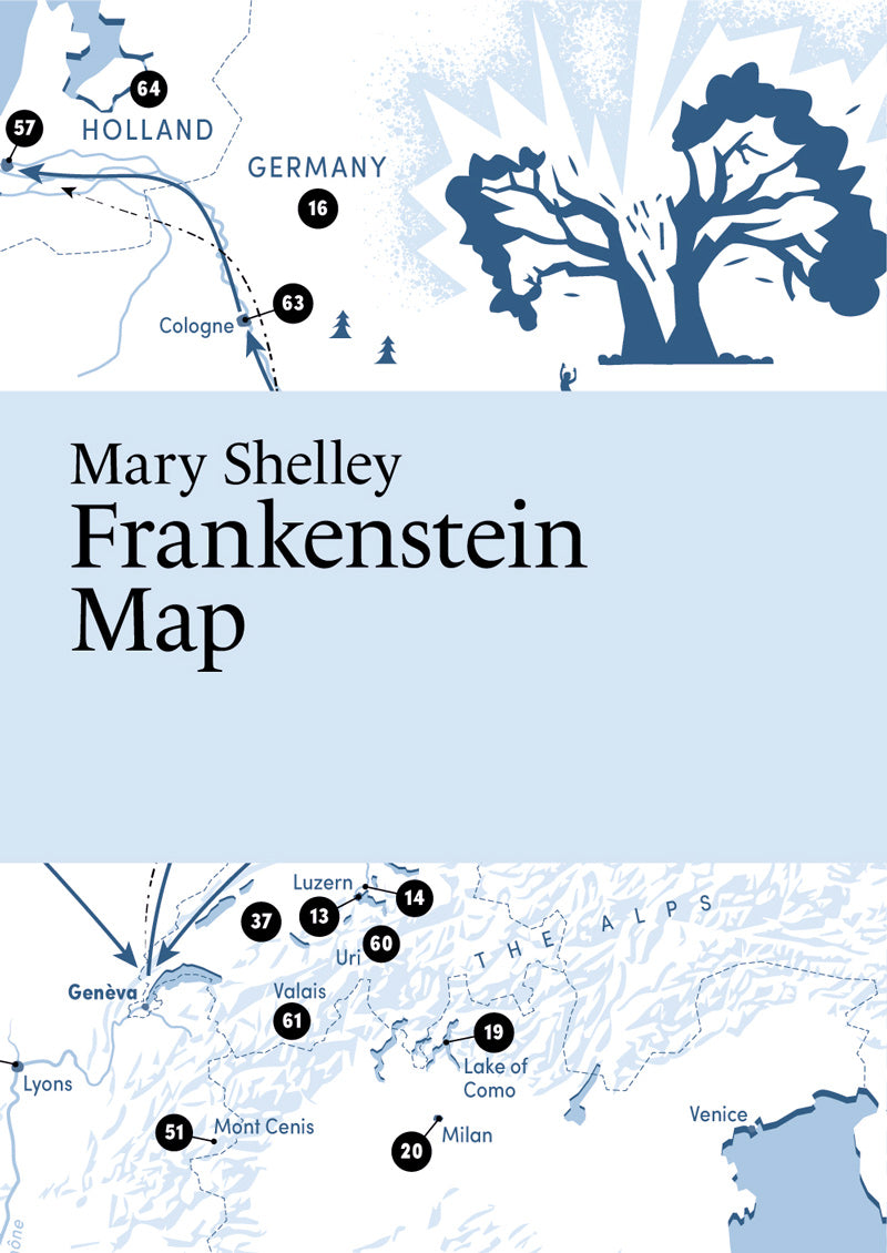 Mary Shelley Frankenstein Map. Literarymaps.com. Book Map