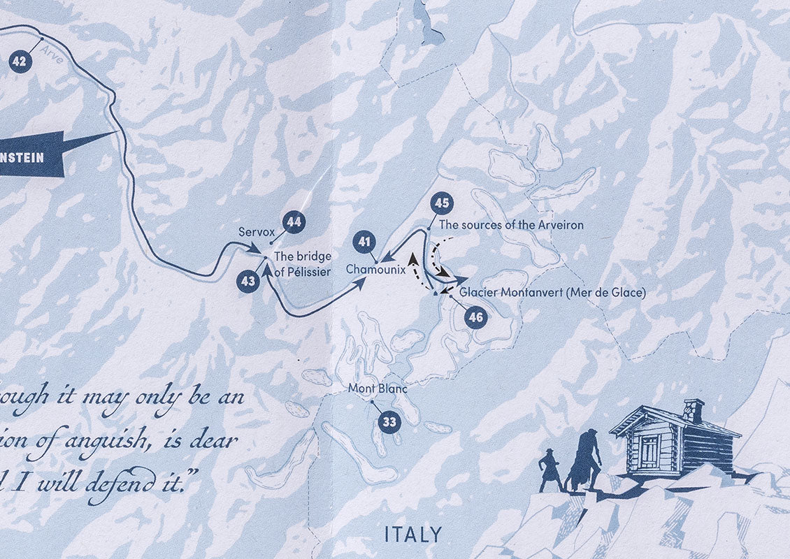 Mary Shelley Frankenstein Map. Literarymaps.com. Book Map. Detail