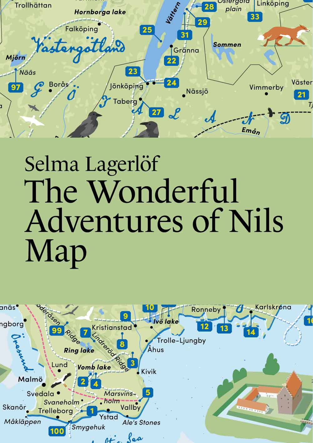 Selma Lagerlöf The Wonderful Adventures of Nils Map. Literarymaps.com. Book Map.