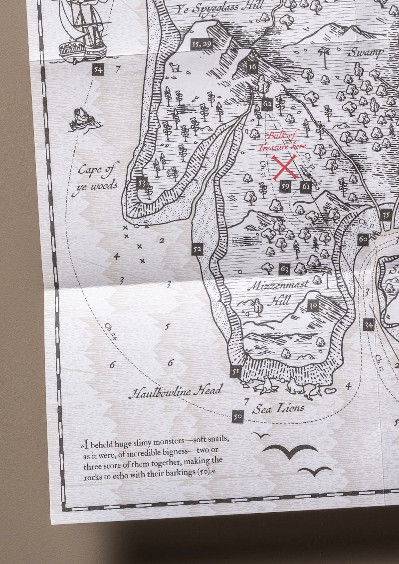 Robert Louis Stevenson Treasure Island Map. Literarymaps.com. Book Map. Detail